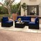 5-Piece Outdoor Patio Furniture Set with Cushions and Coffee Table and Rustproof Steel Frame